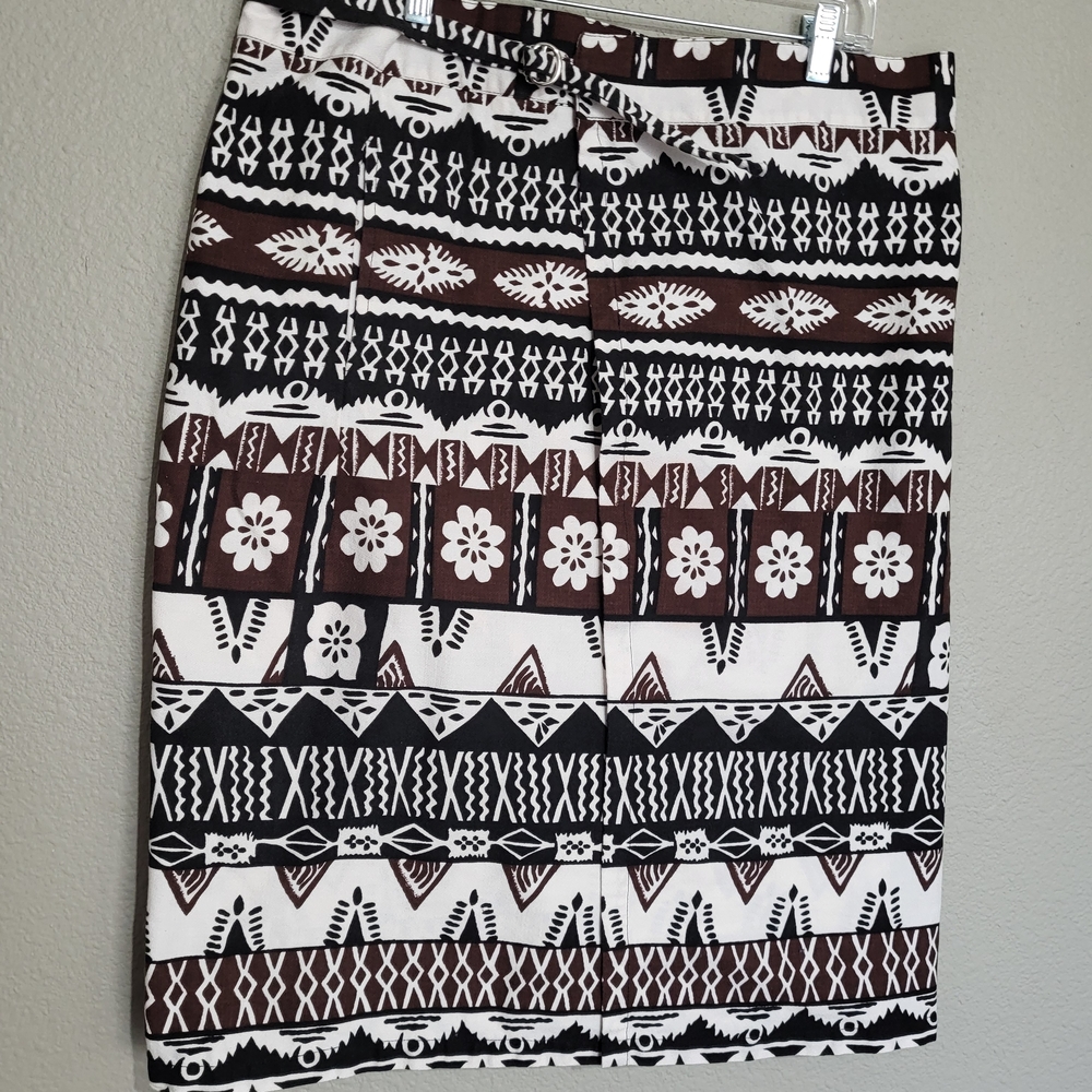 Crazy Jacks Tribal Aztec Wrap Skirt Fiji Islands Small